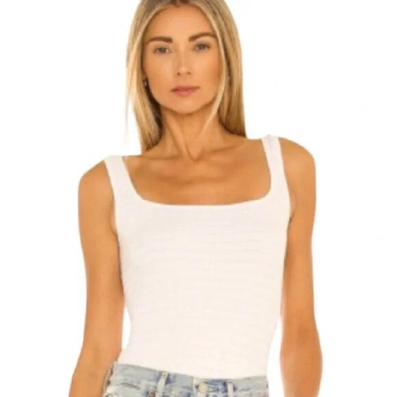 Free People Revolve NWT Square One Seamless Cami White Size M/L - Picture 1 of 5